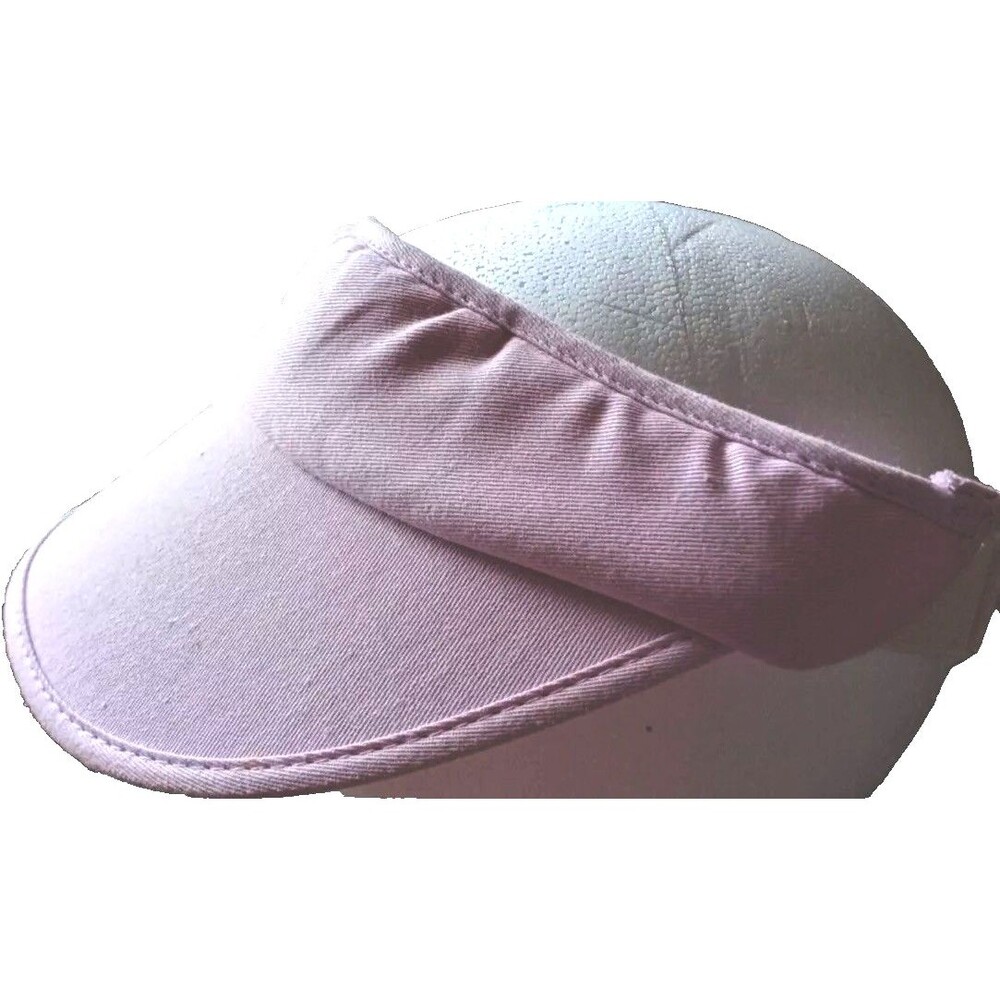 Pink  Sun Visor Hat 100% Cotton One Size Adjustable Cheryl Teigs HTF RARE